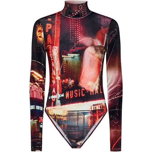 Jean Paul Gaultier body the velvet pigalle a collo alto - rosso