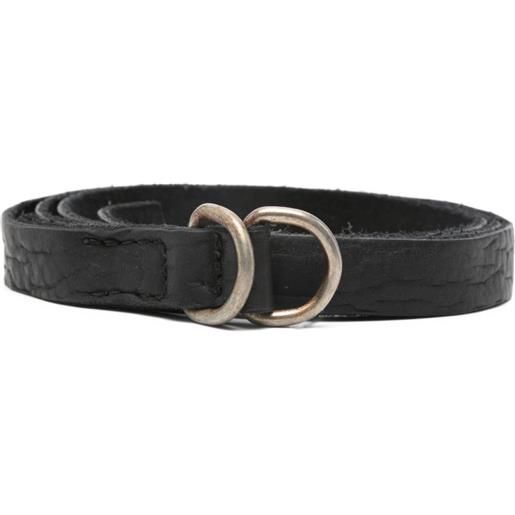 Guidi cintura in pelle con anello a d - nero