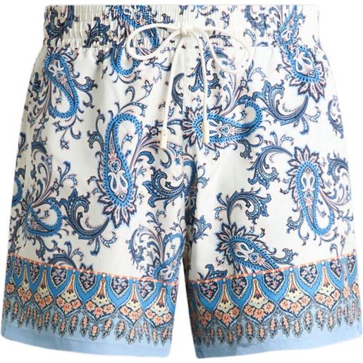 ETRO leafy paisley print swim shorts - bianco