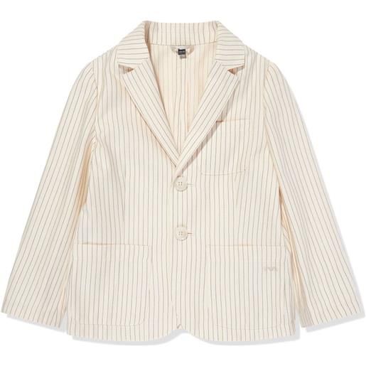 Emporio Armani Kids blazer monopetto a righe - toni neutri