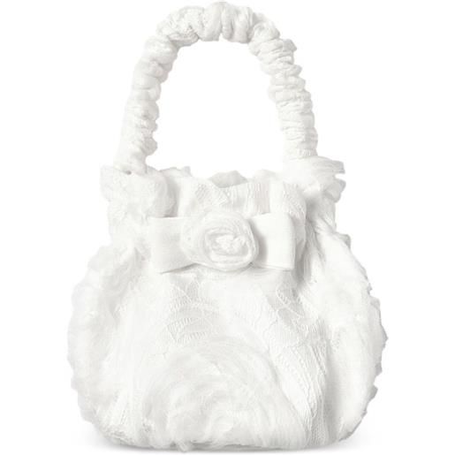 Self-Portrait Kids borsa a mano a fiori - bianco