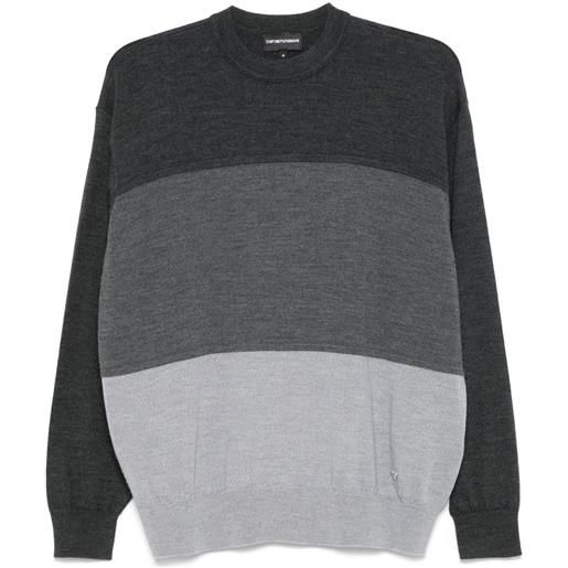 Emporio Armani maglione con design color-block - grigio