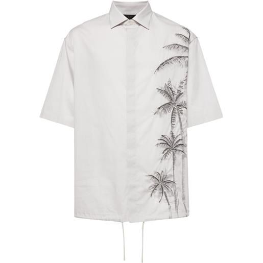 Emporio Armani camicia con ricamo - grigio