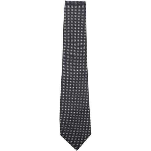 Kiton polka-dot silk tie - blu