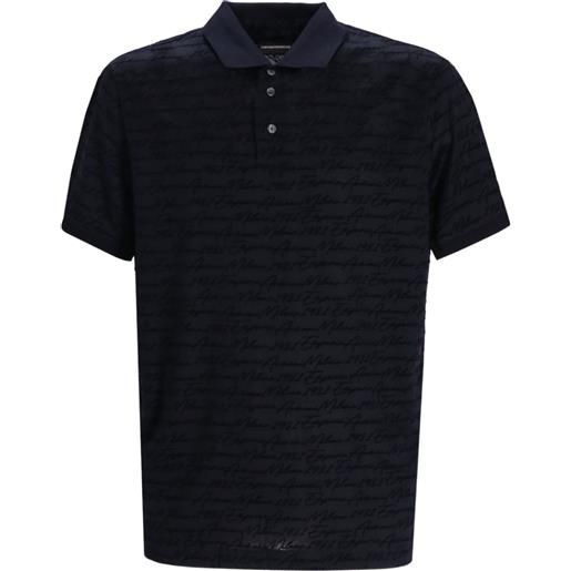 Emporio Armani polo con logo goffrato - nero