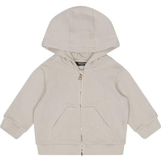 Balmain Kids zip-up hoodie - toni neutri