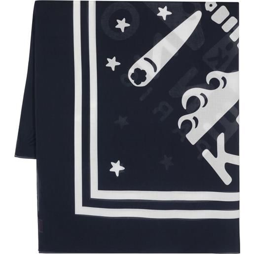 Kenzo sciarpa con stampa bandana - blu