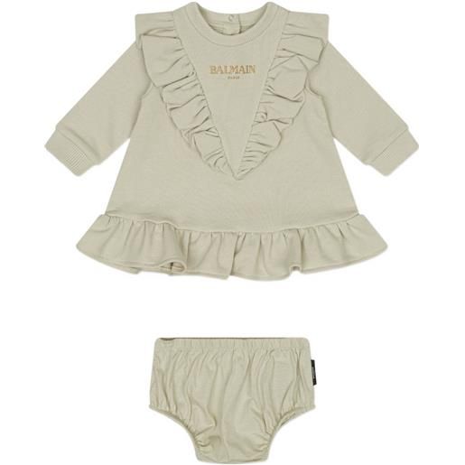 Balmain Kids ruffled dress set - toni neutri