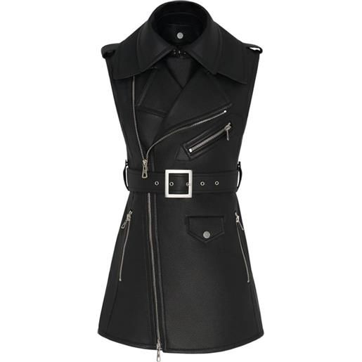 Jean Paul Gaultier gilet in pelle - nero