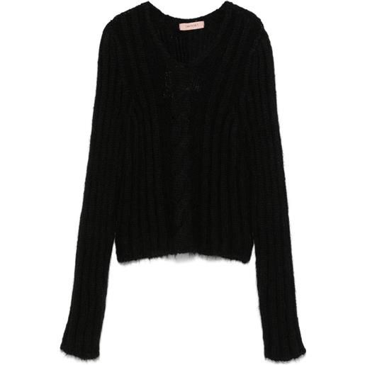 TWINSET maglione a coste - nero