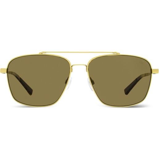 Shinola occhiali da sole con montatura stile pilota - oro