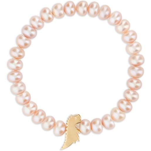 Purelei® Wela Bracciale Donna Con Vere Perle D'Acqua Dolce, Perle Keshi E Conchiglie - Acciaio Inox 316L Placcato Oro/Rosa, Regolabile 16-19 Cm, Impermeabile