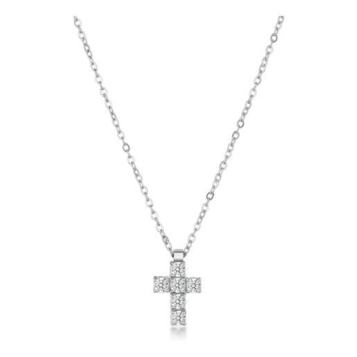 Collana da uomo Punk in acciaio inossidabile con croce con mazza da Baseball col