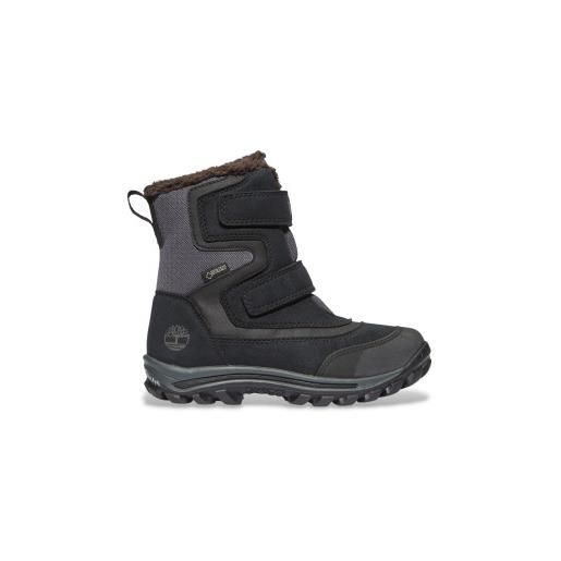 Timberland unisex per bambino. Tb1a1zj90151 stivali da neve chillberg neri a metà polpaccio con velcro e gore-tex [3197390], nero, basso, sp