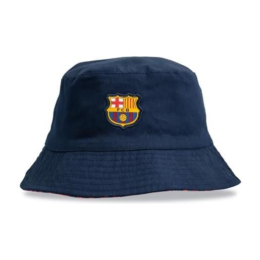 Hy-pro barcelona reversible bucket hat navy blue & patterned red cappello a falda larga, blu e rosso, 1-2 uomo