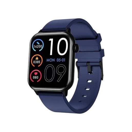 Trevi t-fit 201 a smartwatch con chiamata wireless, grande display amoled 1.85 always on, fitness tracker con controllo attività fisica e stato di benessere, monitoraggio sonno, waterproof ip67, nero