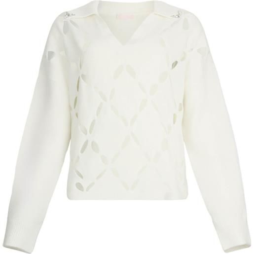 Liu Jo maglia donna in lana con cut out bianco m, l