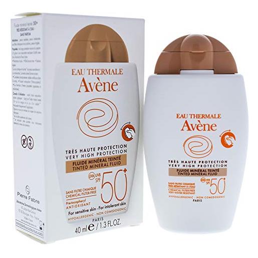 Avene mineral tinted fluid 50+ by Avene for women - fluido di protezione solare, 40 ml
