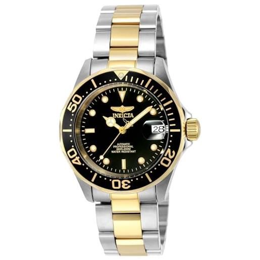 Invicta pro diver orologio da uomo in acciaio inossidabile con movimento automatico - 40mm, two tono/nero