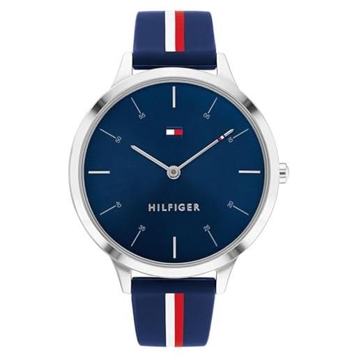 Tommy Hilfiger orologio analogico al quarzo da donna con cinturino in silicone blu - 1782499