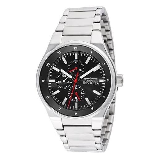 Invicta racing orologio da uomo in acciaio inossidabile con movimento quarzo - 44mm, argento/nero