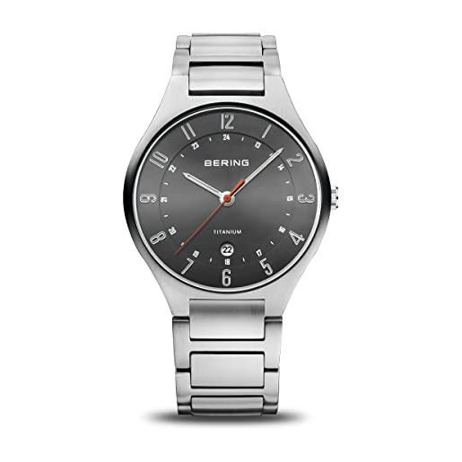 BERING orologio analogico quarzo uomo con cinturino in titanio 11739-772