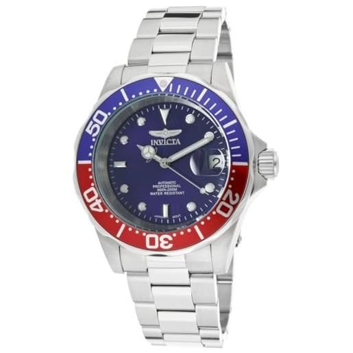 Invicta pro diver orologio da uomo in acciaio inossidabile con movimento automatico - 40mm, rosso/argento