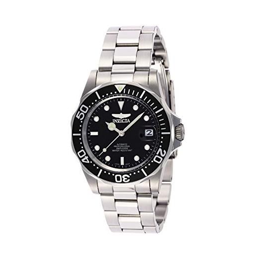 Invicta pro diver orologio da uomo in acciaio inossidabile con movimento automatico - 40mm, argento/nero