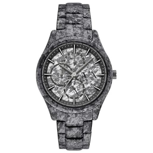 Armani Exchange orologio analogico al quarzo uomo con cinturino in acciaio inossidabile ax1885, nero ardesia