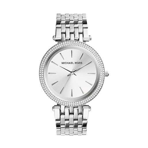 Michael Kors darci orologio al quarzo analogico con cinturino in acciaio inossidabile tono argento da donna mk3190