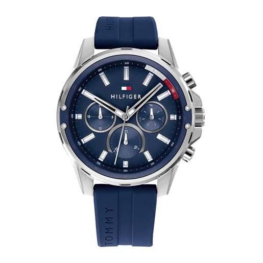 Tommy Hilfiger orologio multifunzione analogico al quarzo da uomo con cinturino in acciaio inossidabile o in silicone