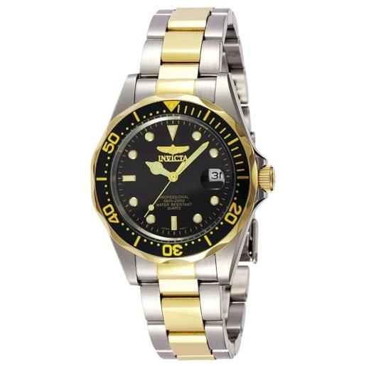 Invicta pro diver orologio da in acciaio inossidabile con movimento quarzo - 37mm, bicolore / nero