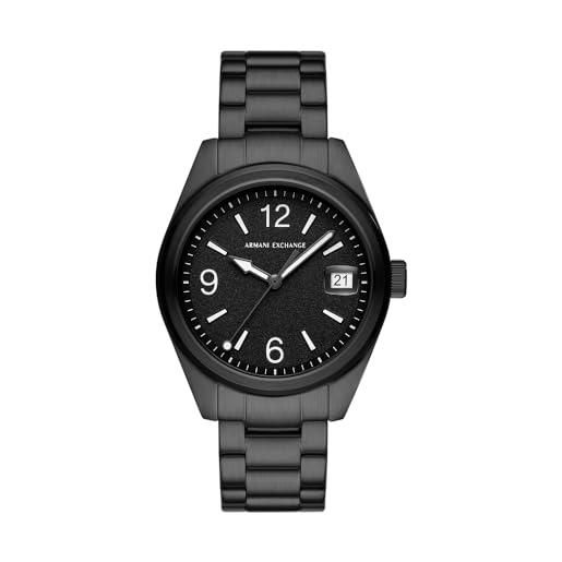 Armani Exchange orologio da uomo, movimento al quarzo a tre lancette e cassa da 42 mm con cinturino in acciaio, grafite e grigio