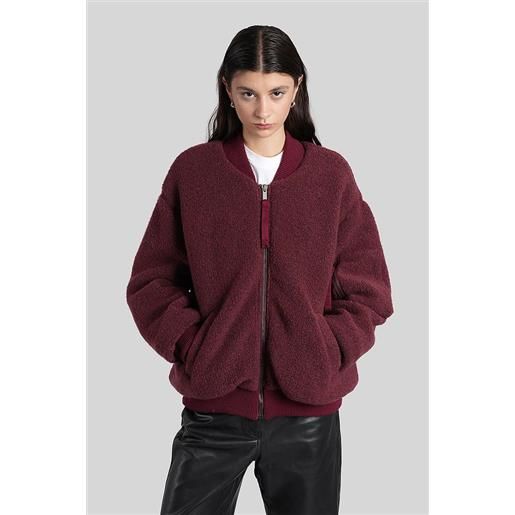 Laneus giacca bomber in lana bordeaux