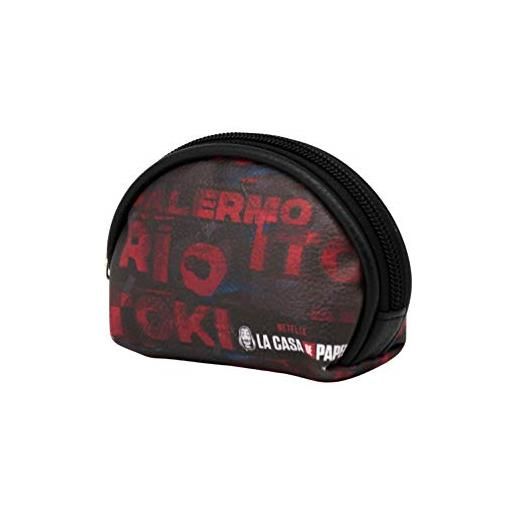 KARACTERMANIA money heist la casa di carta cities-portamonete ovale, rosso, 11.5 x 9 cm