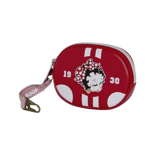 Betty Boop varsity-portamonete pill, borgogna, 12 x 8,5 cm