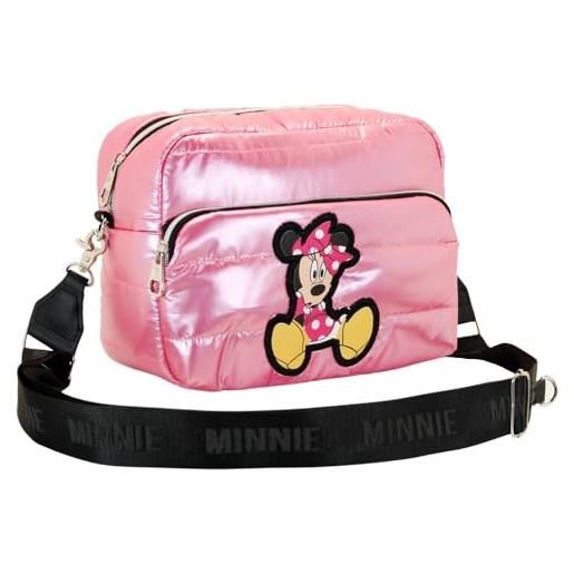 Disney minni mouse shoes-borsa a tracolla ibiscuit padding, rosa, 23 x 16 cm