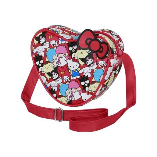 KARACTERMANIA sanrio hello kitty friends-borsa a tracolla cuore casual, multicolore, 21 x 15,5 cm
