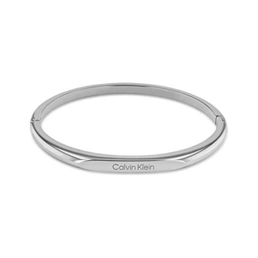 Calvin Klein braccialetto rigido da donna collezione faceted in acciaio inossidabile - 35000045