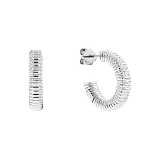 Calvin Klein orecchini a cerchio da donna collezione playful repetition in acciaio inossidabile - 35000031