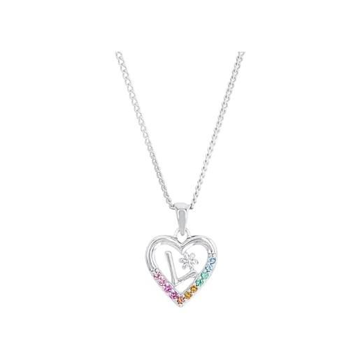 Prinzessin Lillifee collana con ciondolo collana per bambini in argento sterling 925 per ragazze, 35+3 cm, multicolore, l, viene fornita in confezione regalo per gioielli, 2027885