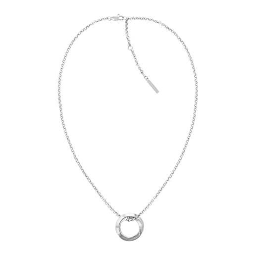 Calvin Klein collana a catena da donna collezione twisted ring in acciaio inossidabile con un charm - 35000306