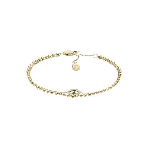 Fossil sutton jf04794710 - bracciale da donna in acciaio inossidabile dorato, misura unica, acciaio inossidabile, nessuna pietra preziosa