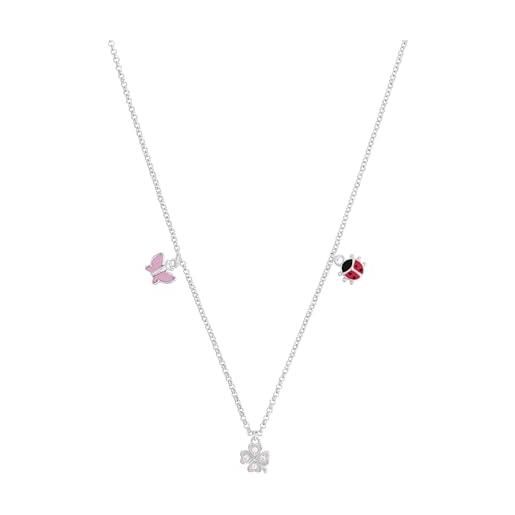 Prinzessin Lillifee collana in argento sterling 925 per ragazze, collana per bambini, in parte con pietra preziosa, 35 + 3 cm, idea regalo per figlia e nipote, in confezione regalo, 35+3, argento