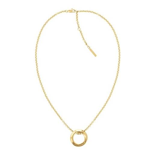 Calvin Klein collana a catena da donna collezione twisted ring in oro giallo con un charm - 35000307