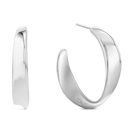 Calvin Klein orecchini a cerchio da donna collezione ethereal metals in acciaio inossidabile - disponibile in versione oro o argento