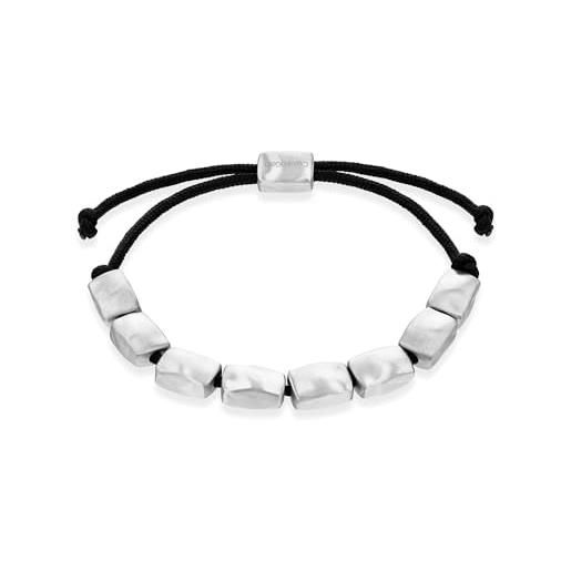 Calvin Klein braccialetto in nylon da uomo collezione ck metallic waves in acciaio inossidabile - 35100035