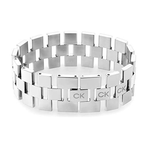 Calvin Klein bracciale a maglie da donna collezione geometric in acciaio inossidabile - 35000243