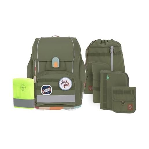 Lässig set di borse per la scuola da 7 pezzi per bambini/school set boxy unique olive