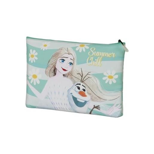 Disney frozen 2 chill-borsa da toilette pochette soleil, blu, 30 x 22 cm